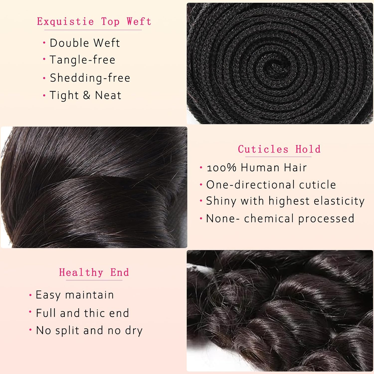 Beauty Queen 18 Inch Loose Wave 3 Pack 100% Unprocessed Brazilian Virgin Human Hair Bundles - Image 2