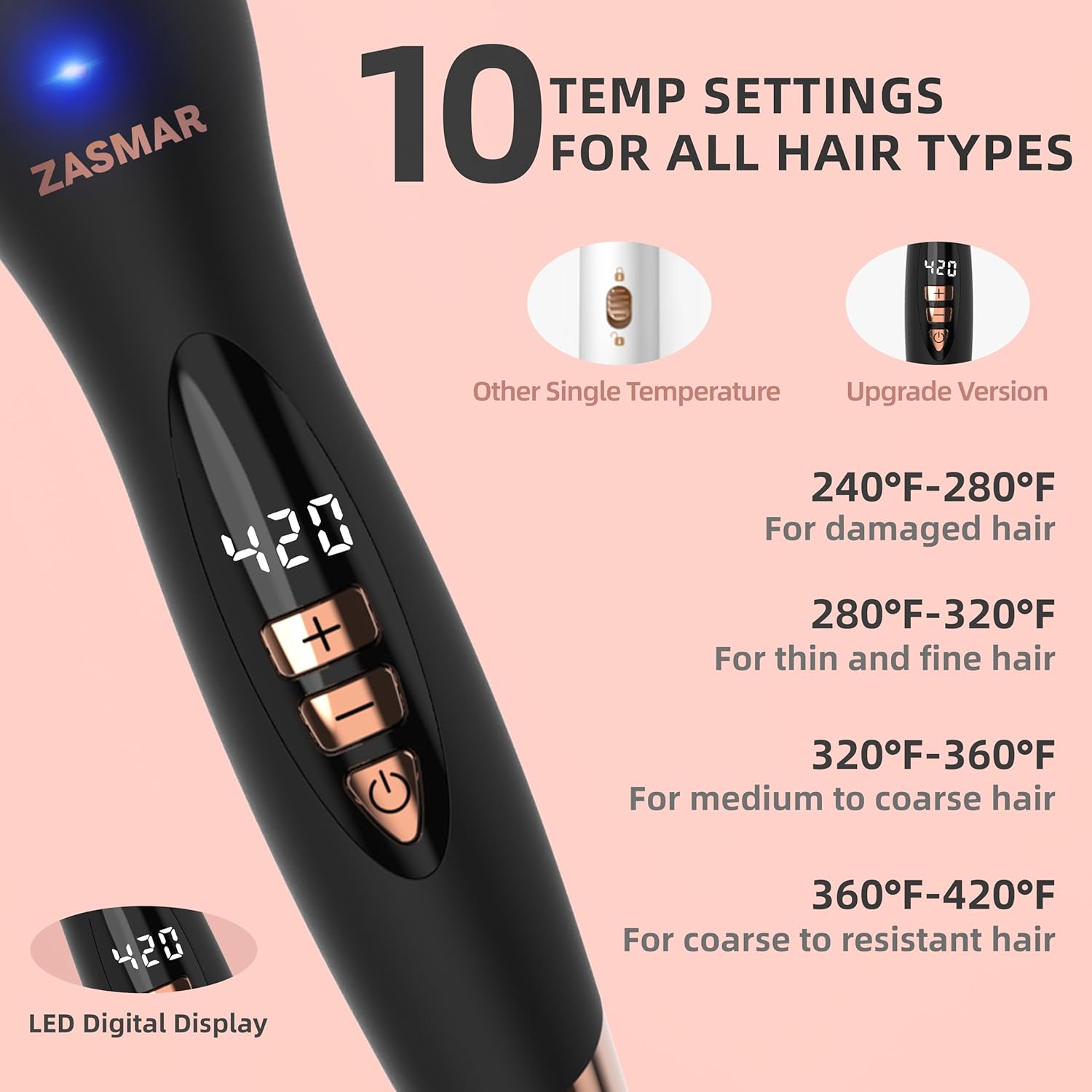 1.5-Inch Ceramic Thermal Brush with 10 Heat Settings for Quick Blowouts and Curls - Image 6