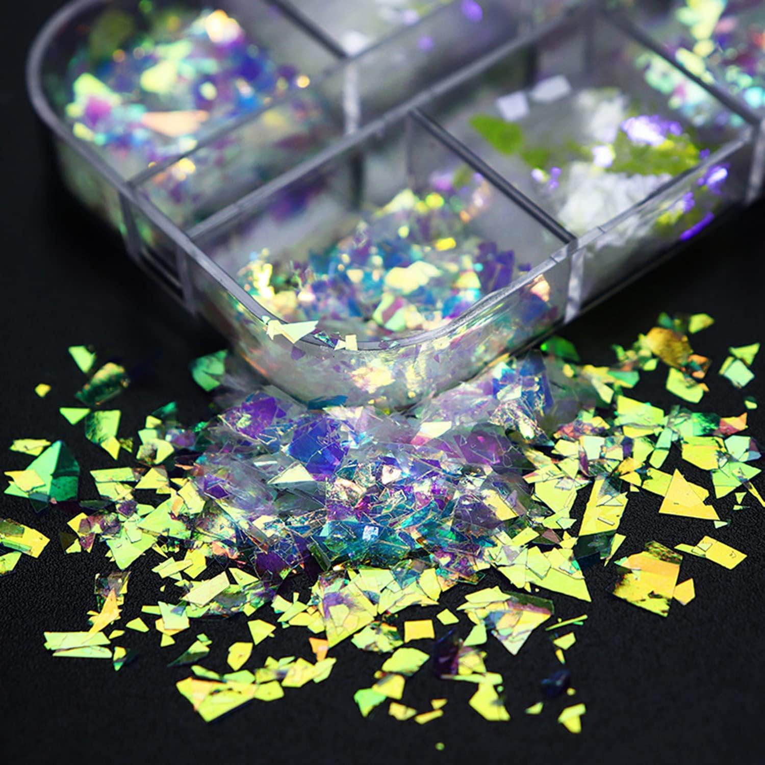 Iridescent Holographic Nail Art Glitter Flakes, Ultra Thin 3D Sequins for Manicure Decor - Image 5