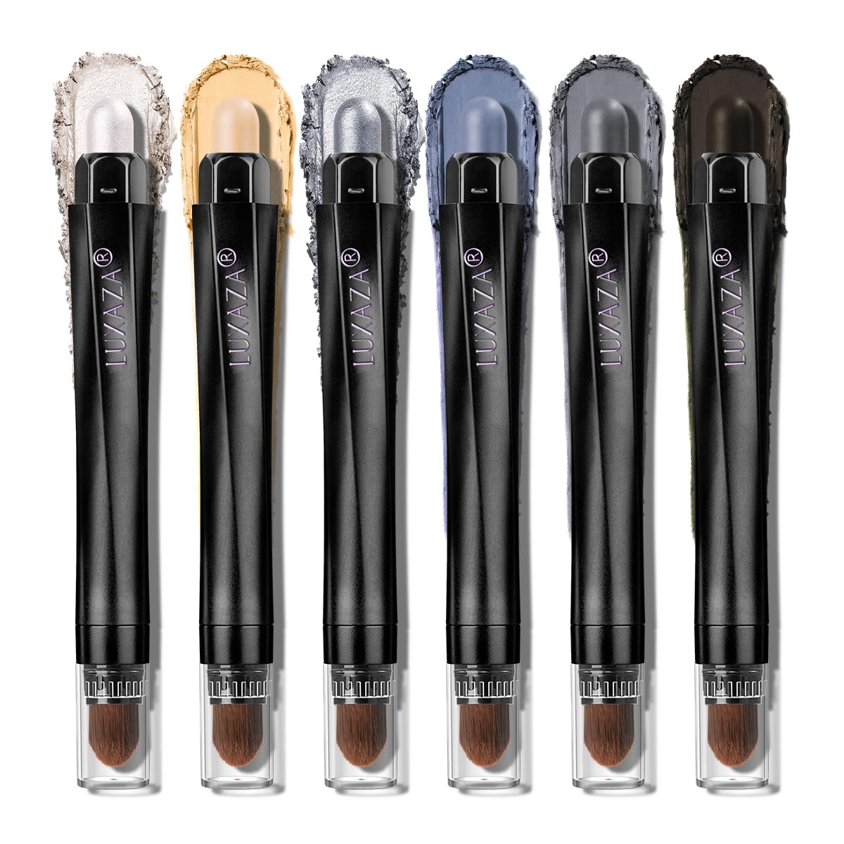 Neutral Eyeshadow Stick Makeup 6PCS Set, Metallic Shimmer Matte Cream Eye Shadow Eyeliner Brightener Pencil Crayon - Mermaidcore