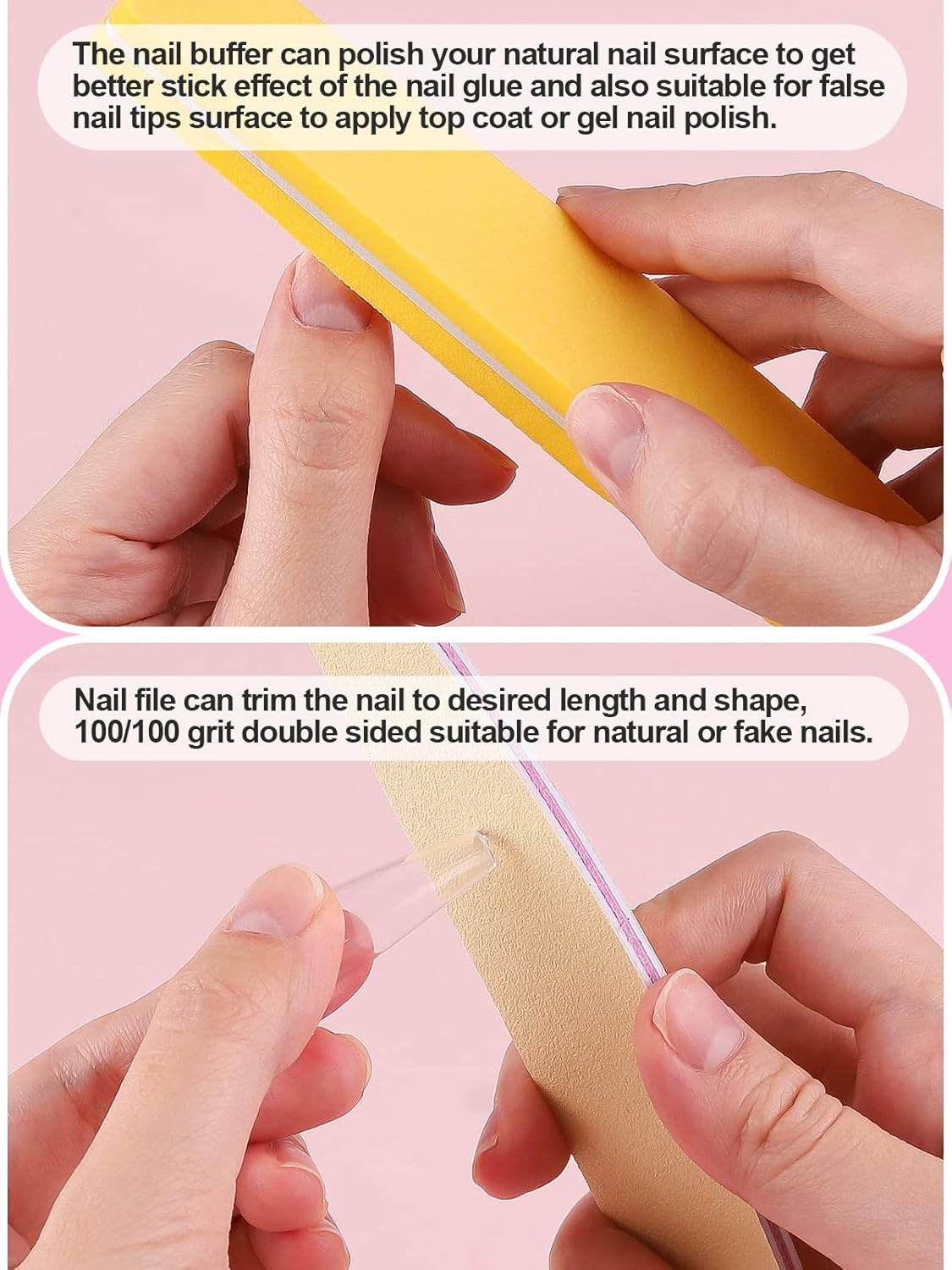 Kalolary 1000pc Clear Coffin Square Nail Tips Kit for DIY Nail Art Practice - Image 6