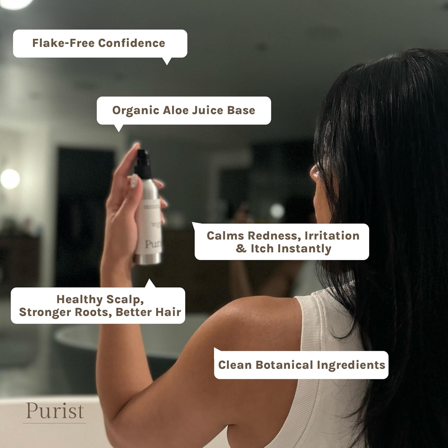 Purist Leave-In Dandruff Spray 4 oz for Itchy Dry Scalp Relief - Image 5