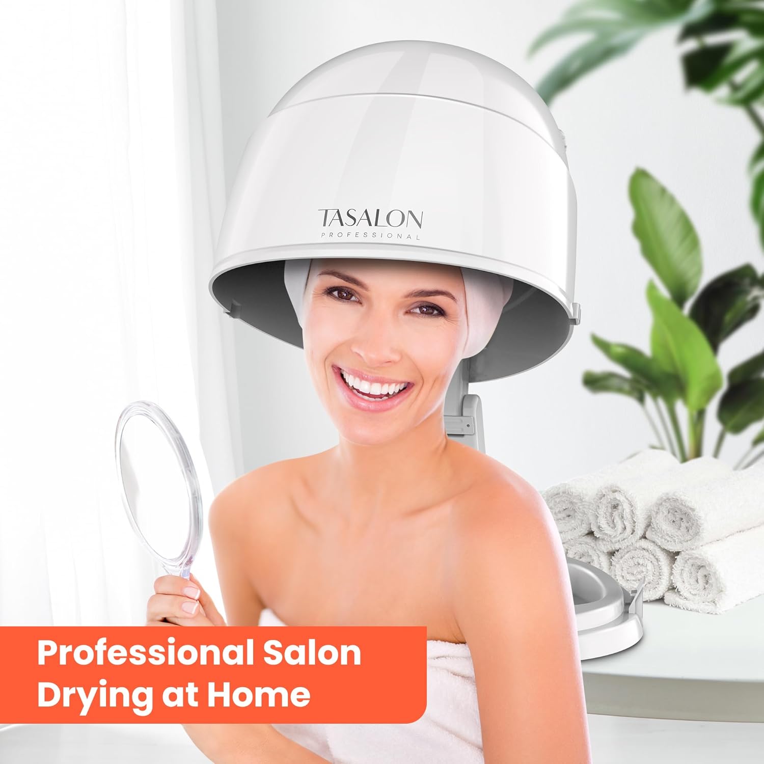 TASALON 1875W Portable Ionic Hooded Hair Dryer with 3 Heat Settings and Adjustable Height - Image 7