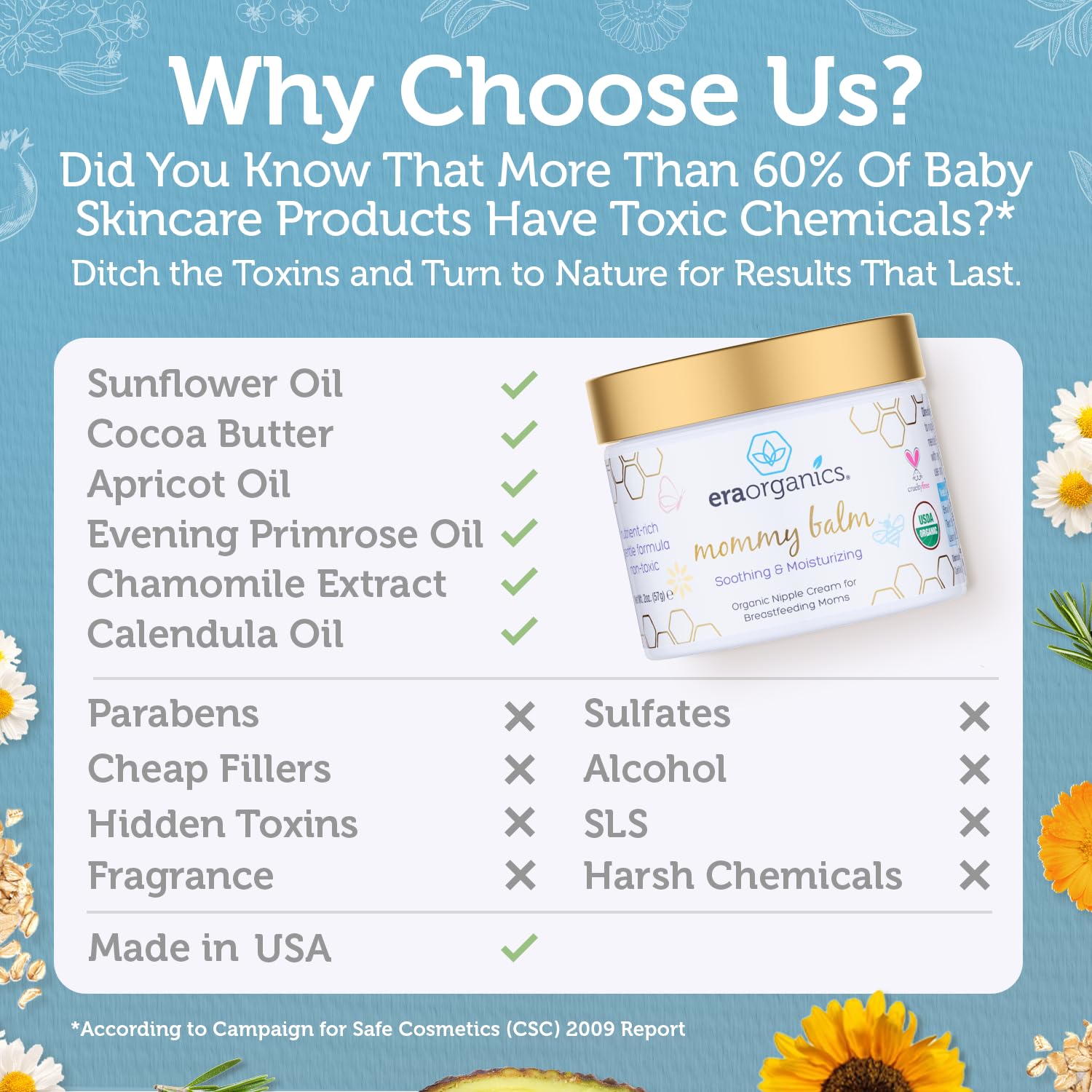 Era Organics Calendula Baby Cream 4 oz - Gentle Soothing Moisturizer for Sensitive Skin - Image 4