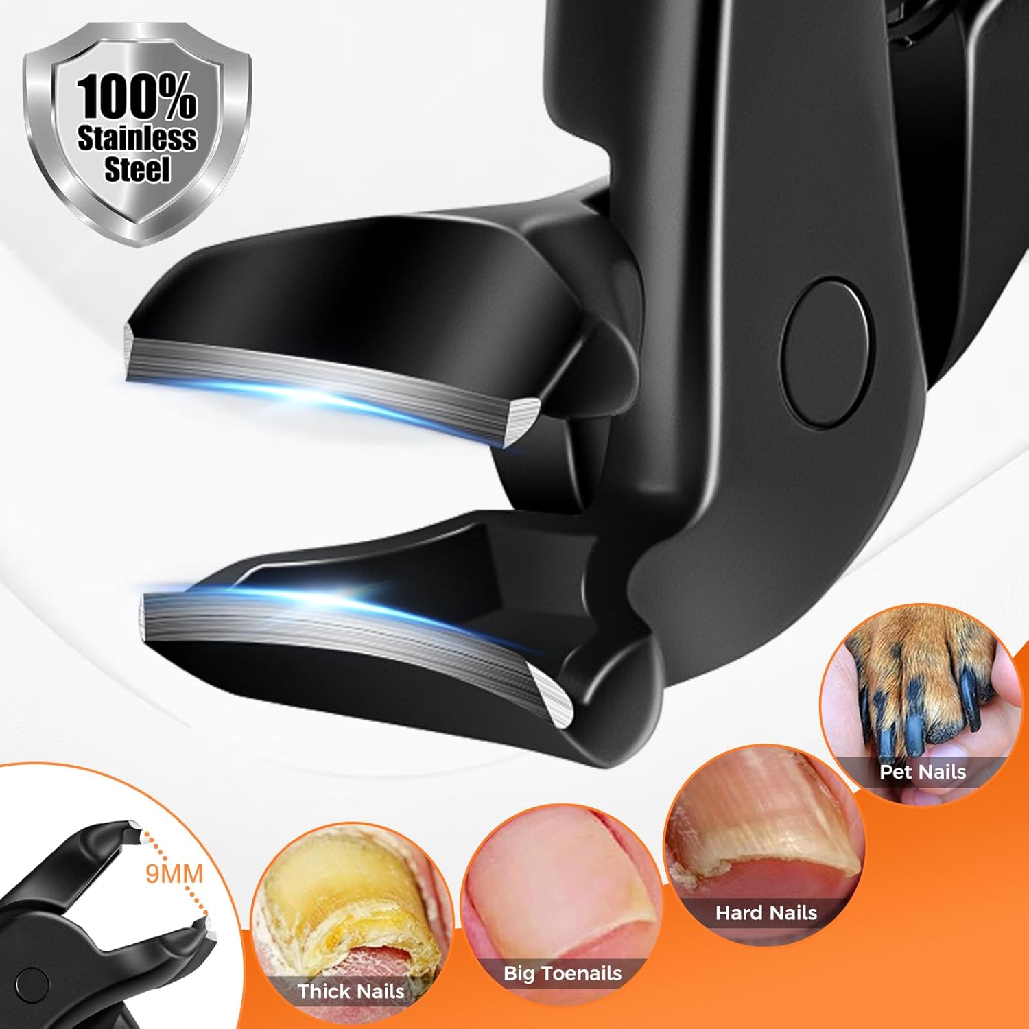DRMODE Long Handle Angled Toenail Clippers for Thick Nails with Built-in Catcher - Image 4