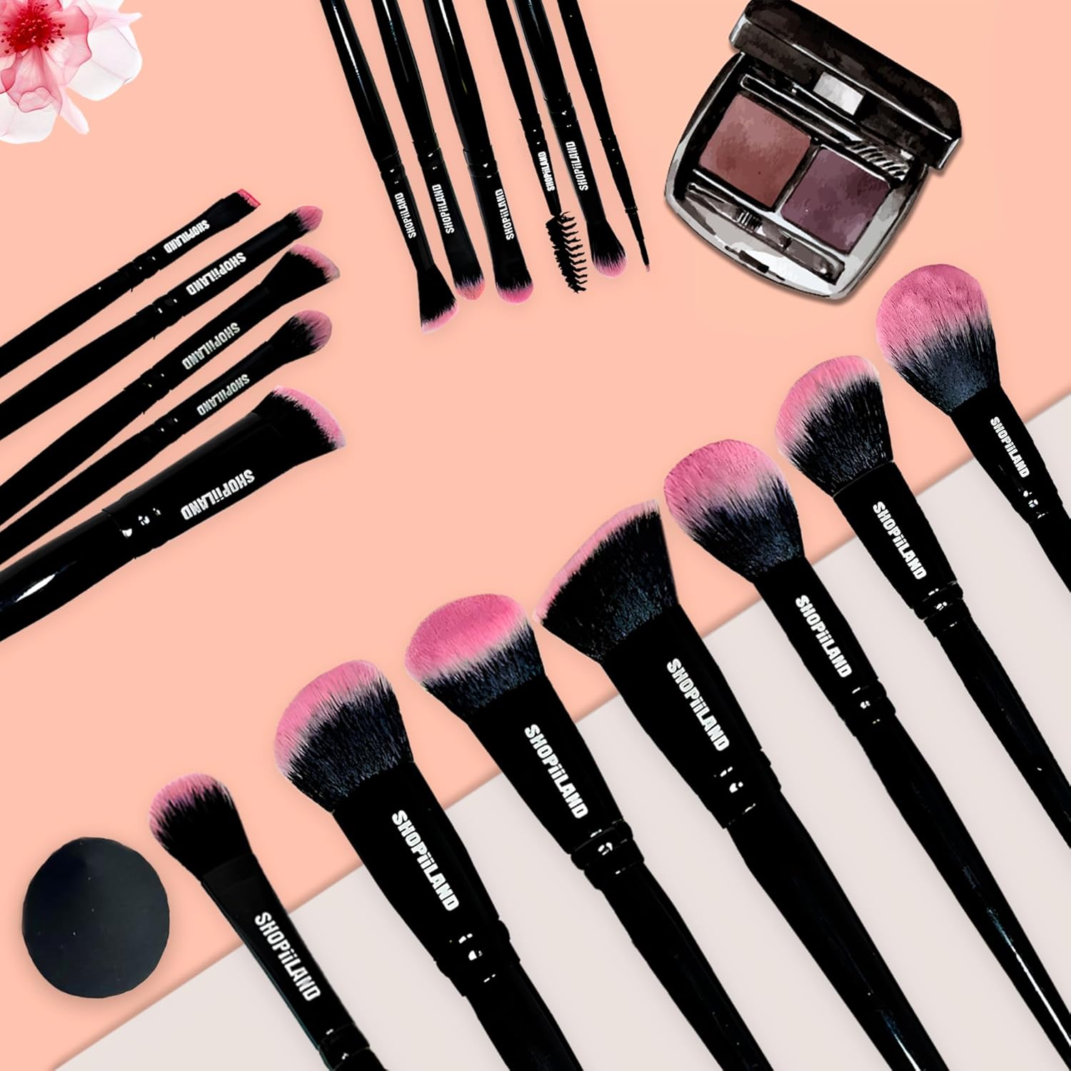 18-Piece Professional Makeup Brush Set with Case, Soft Vegan Bristles for Face and Eyes - Image 6