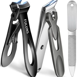 Toenail Clippers for Seniors Thick Nails, Sharp Slanted Curved Ingrown Nail Clippers for Men Heavy Duty Toe Nail Clippers with Wide Jaw Opening Finger Nail Clippers Nail Cutter for Women