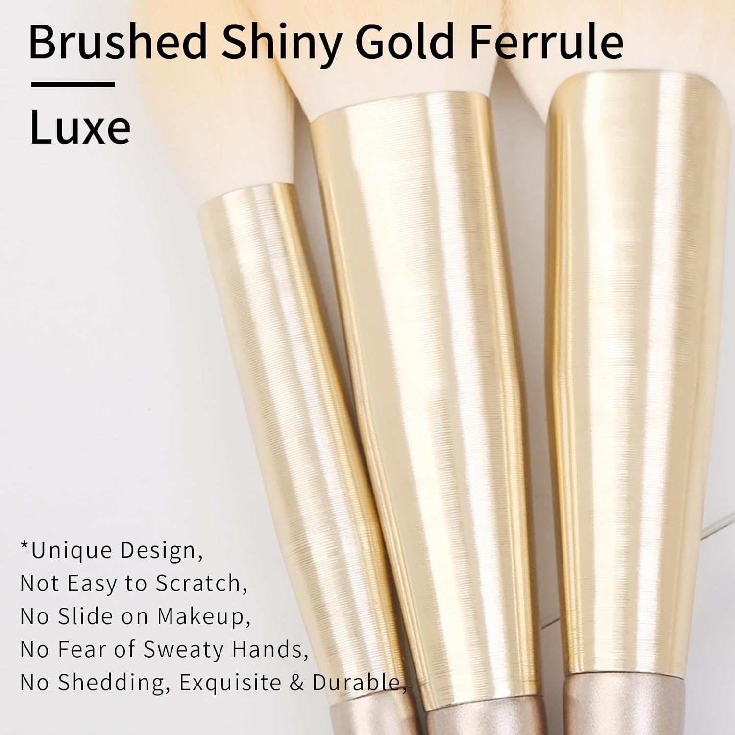ENZO KEN Natural Fox Hair Makeup Brush Set with Gold Case 10 Piece - Image 4