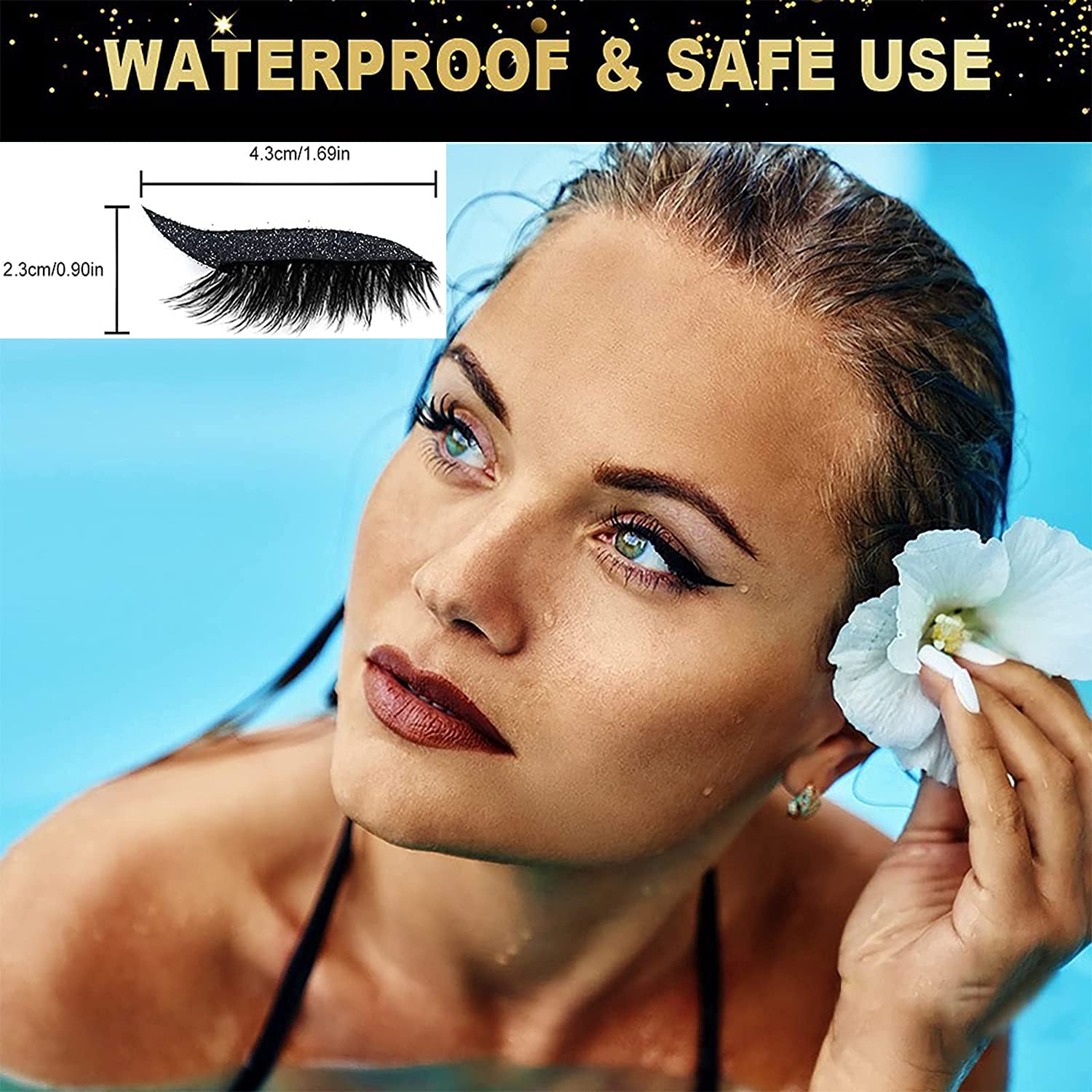 Reusable Waterproof Eyeliner and Eyelash Stickers 12 Pairs 3 Styles Eye Makeup Templates - Image 5