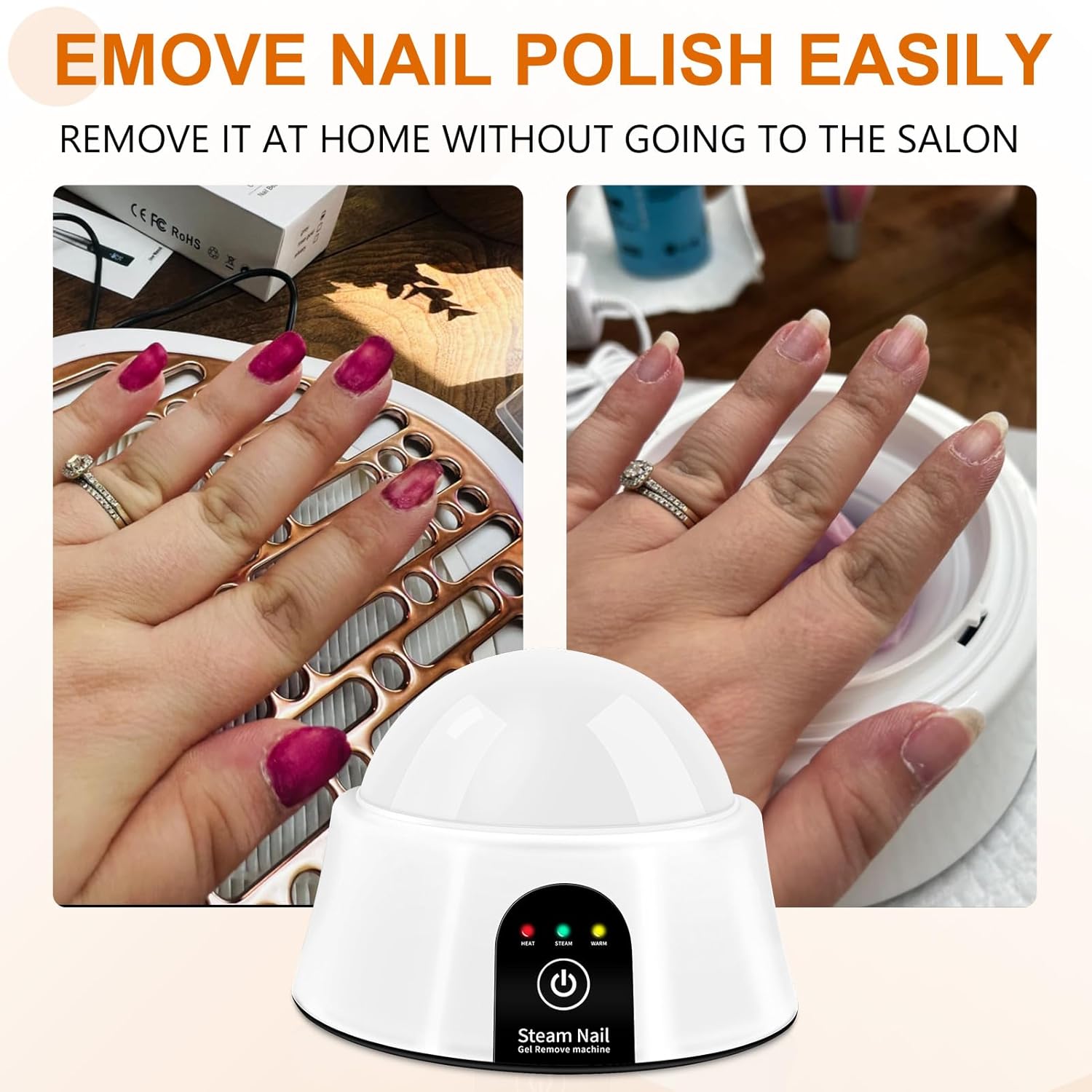 Electric White Nail Soaking Bowl 500ml for Gel Polish Acrylic Removal - Image 2