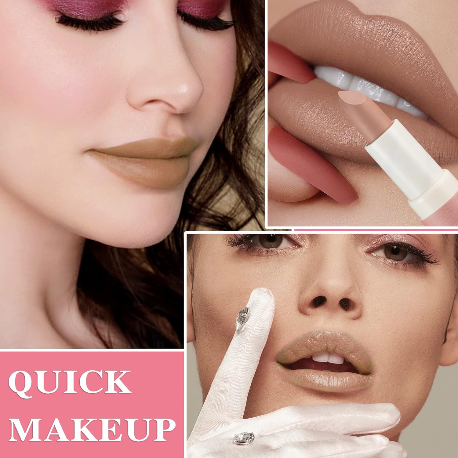Matte Nude Lipstick Set 6-Piece Velvety Smooth, Highly Pigmented, Long-Lasting, Non-Stick Formula - Image 6