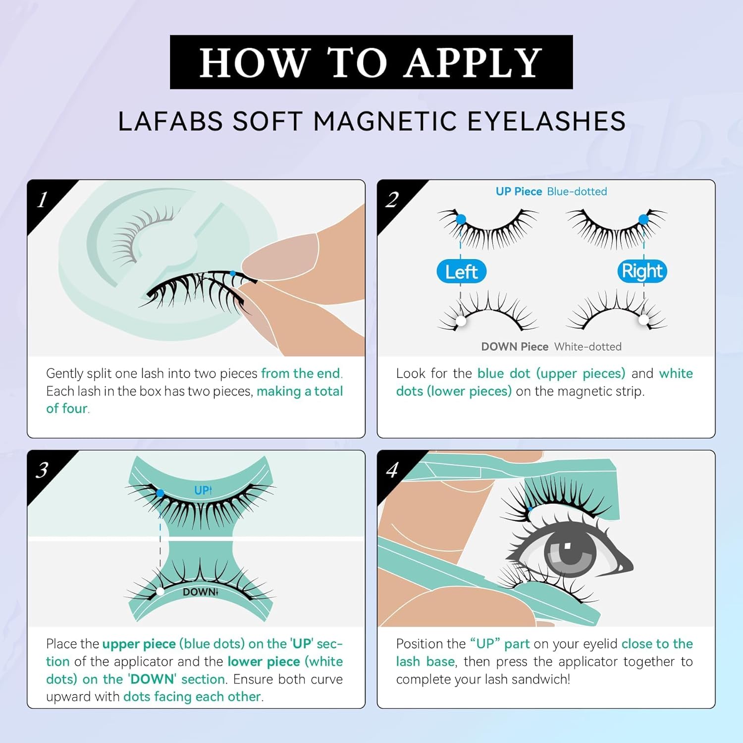 Natural Series Magnetic Eyelashes Reusable Waterproof Lightweight Wispy Look with Applicator - Image 2