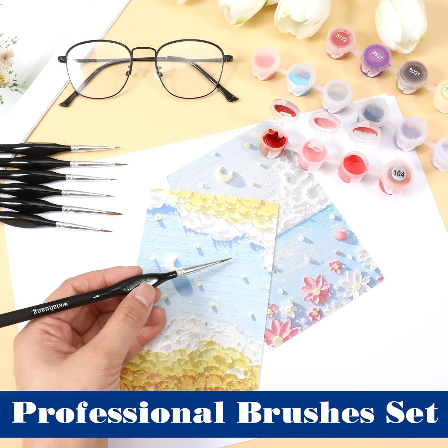 Simarro 12-Piece Fine Detail Paint Brush Set for Models and Art - Image 3