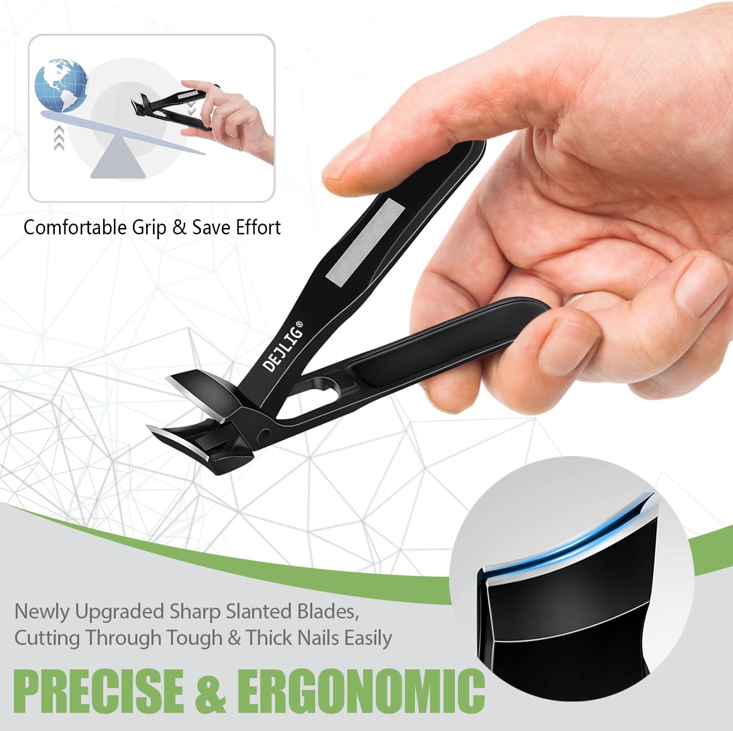 Heavy Duty Long Handle Toenail Clippers for Thick Nails with Built-in Catcher Adult and Senior Size - Image 4