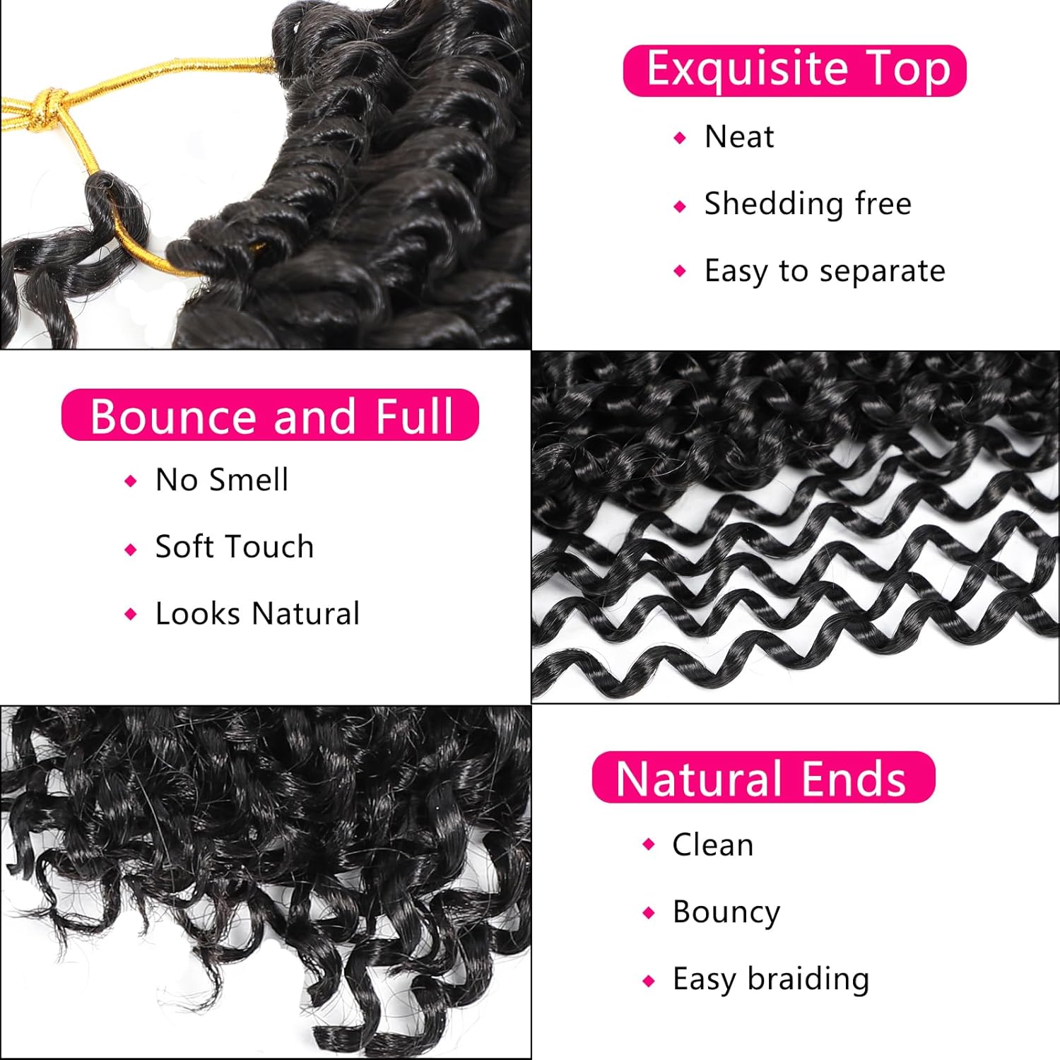 14 Inch 7 Packs Passion Twist Hair Water Wave Crochet Braiding & Twists - Image 3