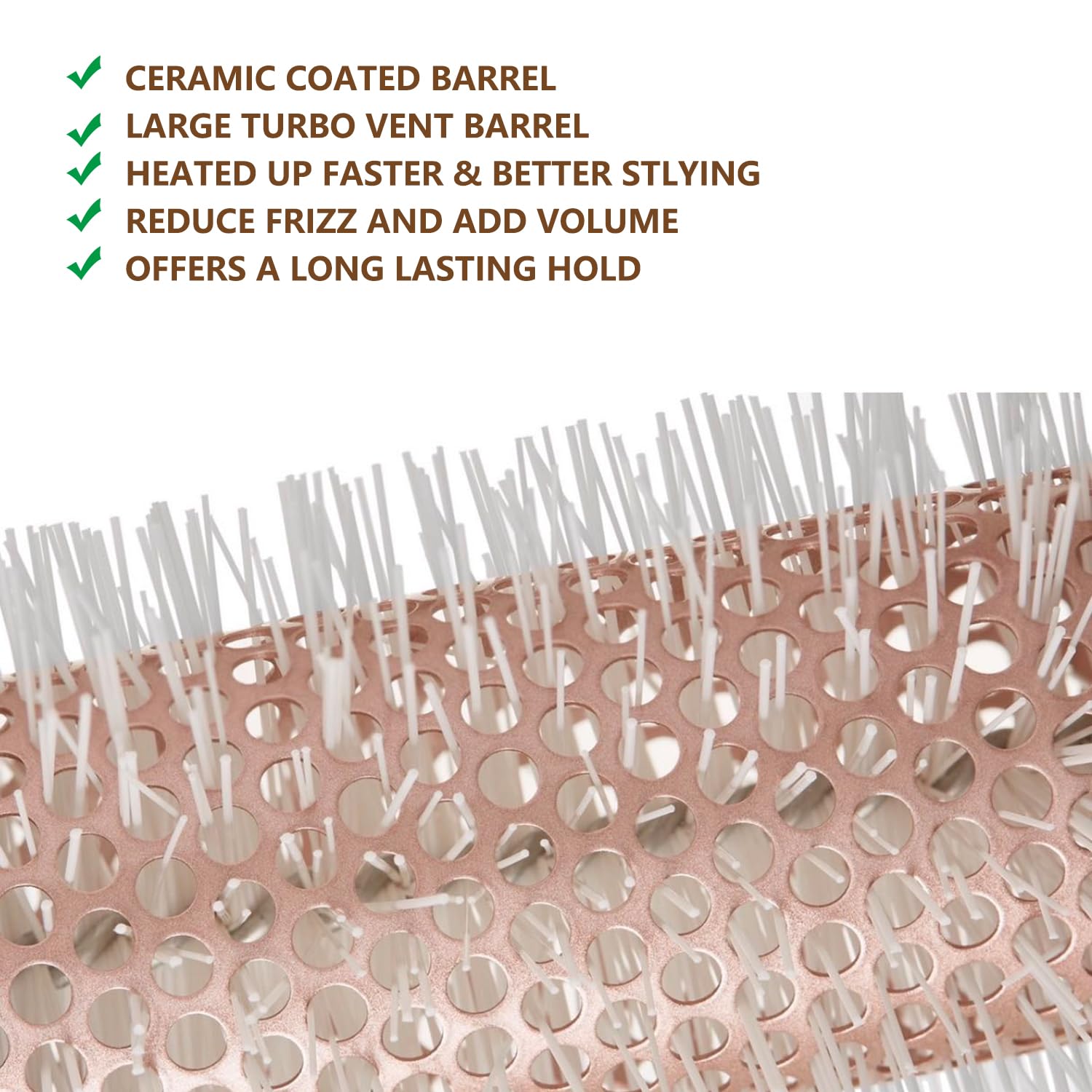 Aozzy Round Brush Set Boar Bristle Curved Vented Hairbrush for Healthy Shiny Hair - Image 4