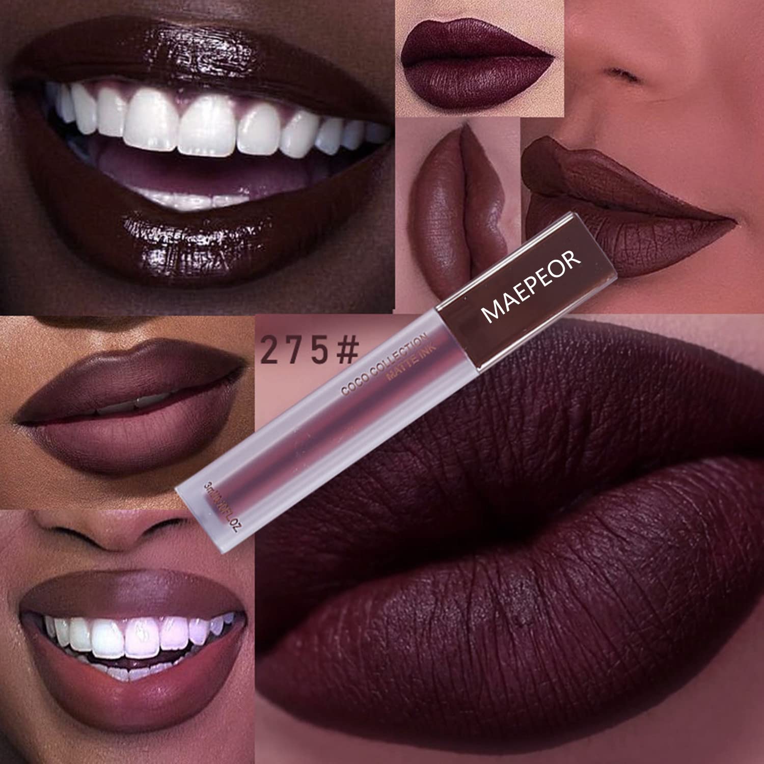 MAEPEOR 5-Piece Matte Liquid Lipstick Set Bold Colors High-Pigmented Long-Lasting Wear - Image 6