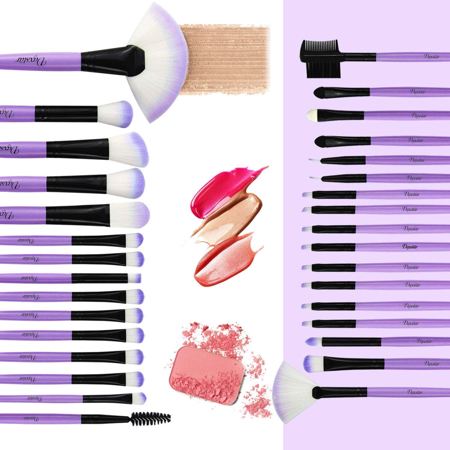 32-Piece Professional Makeup Brush Set for Eyeshadow, Foundation, Concealer, and Blusher - Image 5