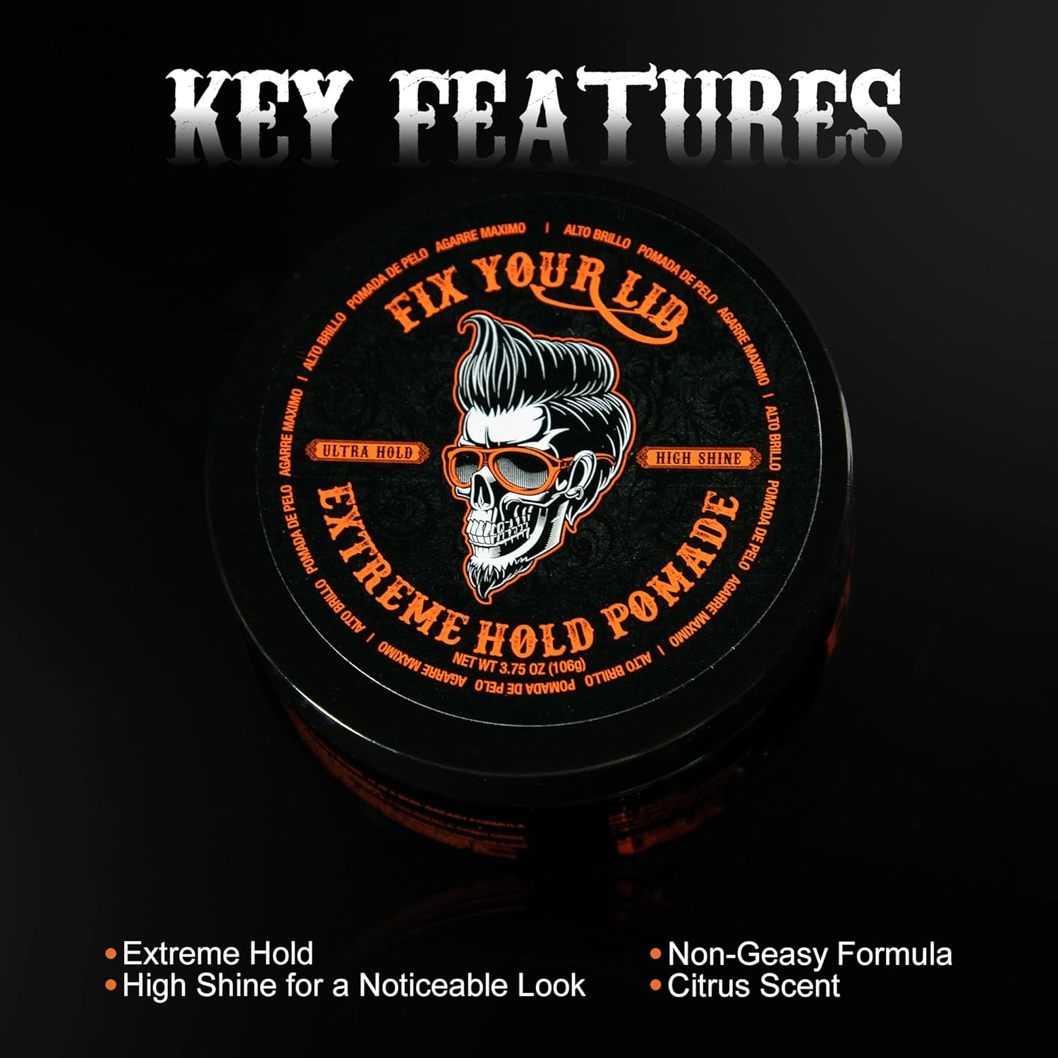 Extreme Hold High Shine Water-Based Hair Pomade for Men 3.75 oz - Image 2