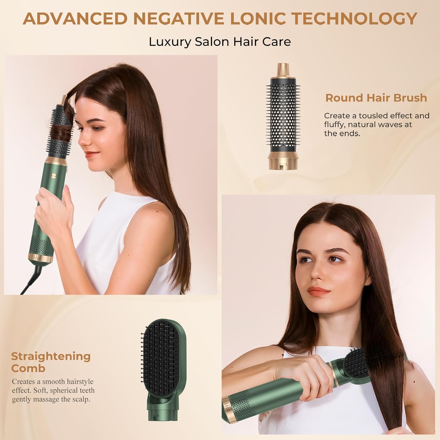 5-in-1 Blow Dryer Brush Kit with Negative Ion Technology for Silky Smooth Hair - Image 5