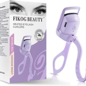 Premium Heated Eyelash Curlers Elevate Your Lash, Rapid Heat-up, USB Rechargeable Electric Eyelash Curler with Sensing Heating Silicone Pad, Heated Lash Curler with Temperature Control, Purple