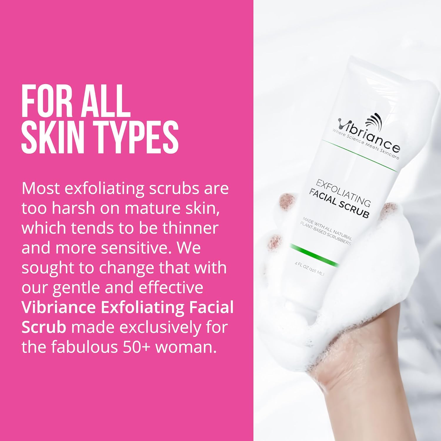 Vibriance Ultra-Gentle 4 fl oz Face Scrub Exfoliating Wash Natural Ingredients All Skin Types - Image 6