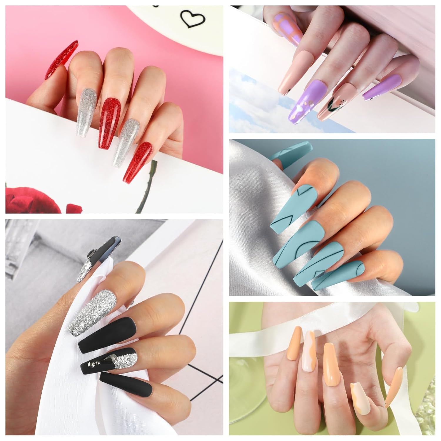 COSCELIA 57-Piece Gel Nail Polish Kit with UV Lamp, 40 Vibrant Colors, and Decorative Stickers for At-Home Manicures - Image 3