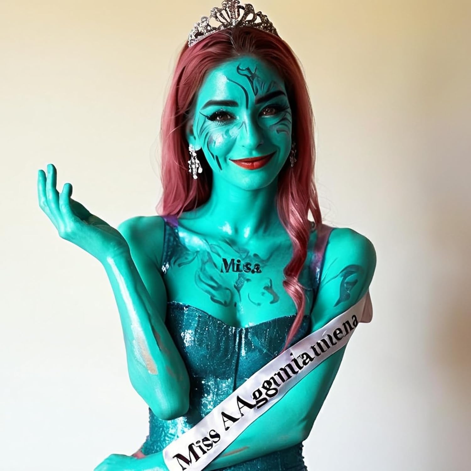 MEICOLY 2.37oz Teal Water-Based Face and Body Paint for Kids and Adults - Image 4