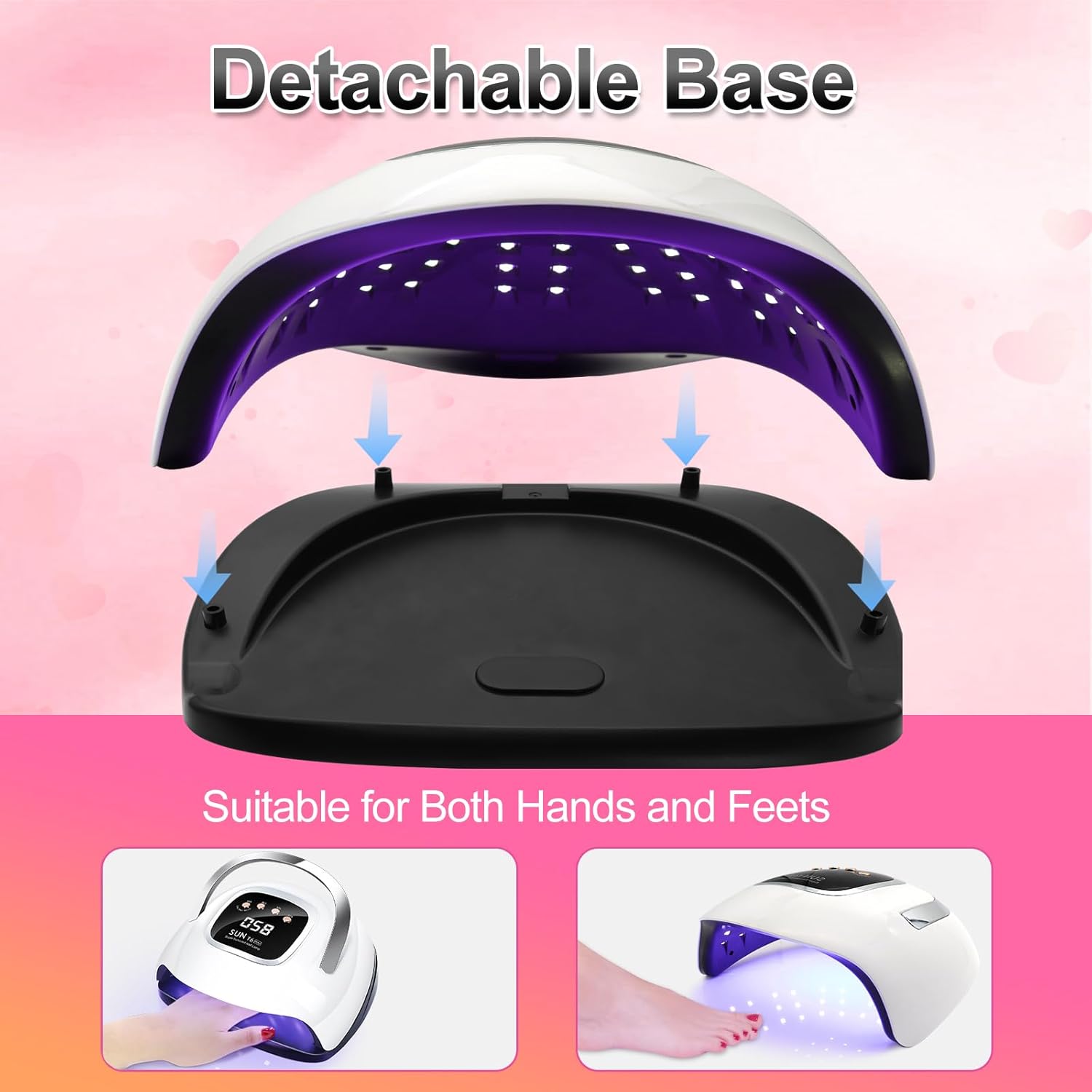 LKE 220W UV LED Nail Lamp for Gel Polish Curing, 4 Timers, Auto Sensor - Image 6
