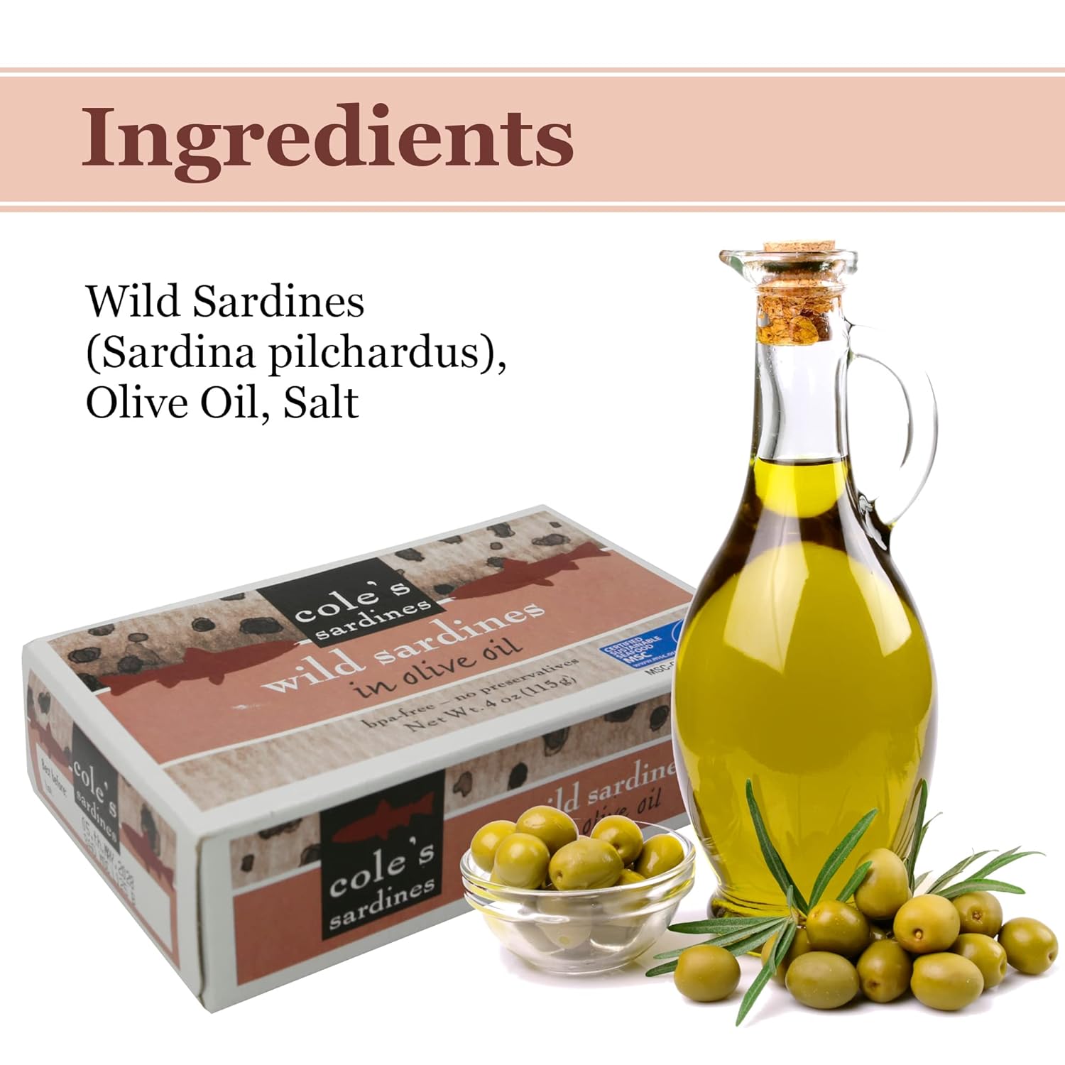 COLE'S Wild Caught Sardines in Olive Oil 4 Oz Canned - 10 Pack - Image 4