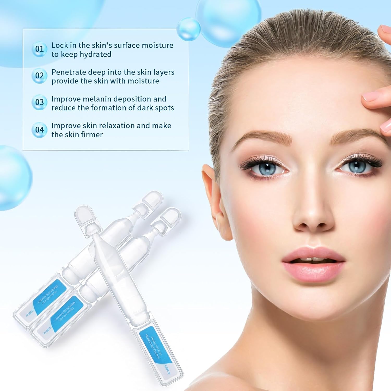 30 Count Hydrating Hyaluronic Acid Face Serum Ampoules - Individually Packed for Daily Moisture - Image 4