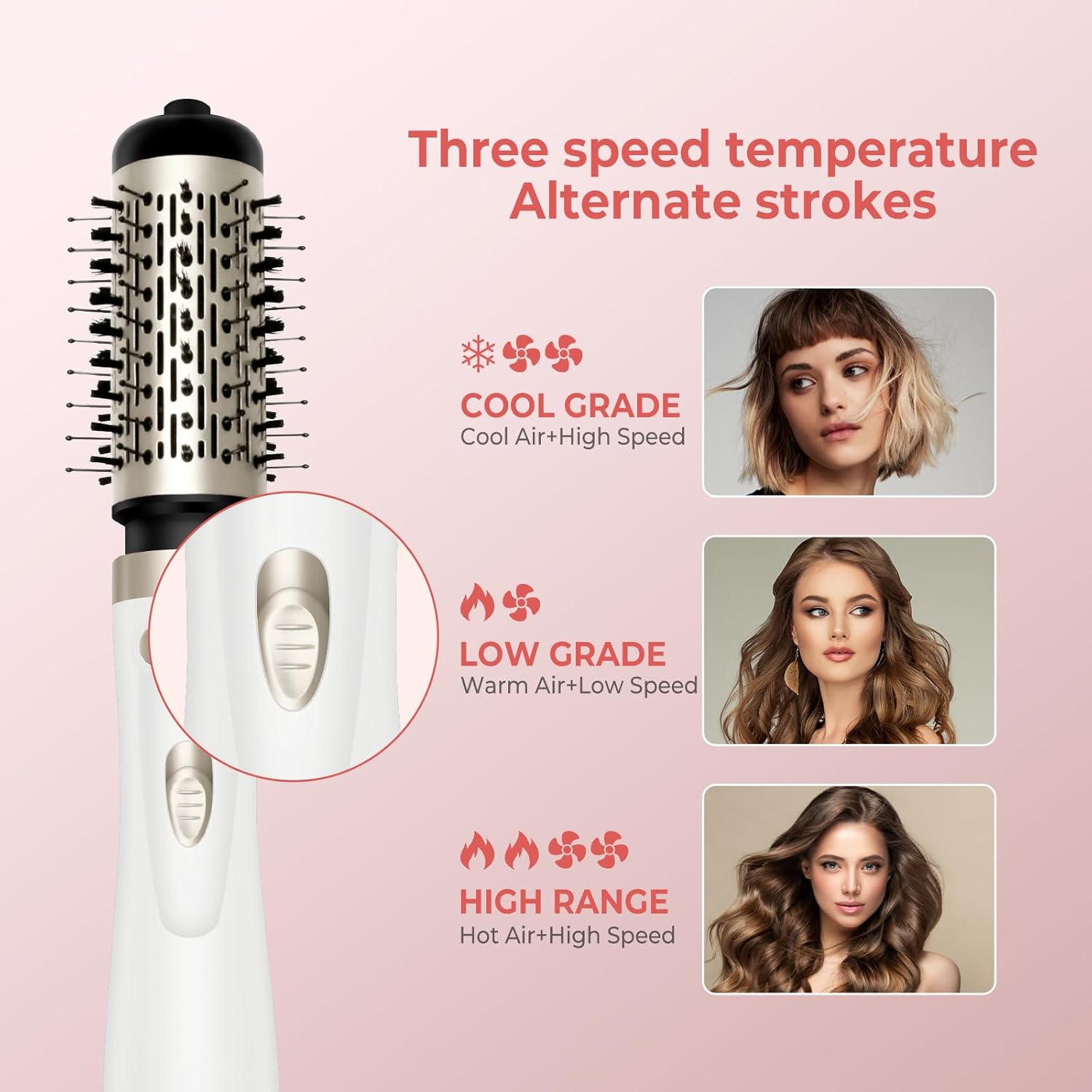 3-in-1 Rotating Hot Air Spin Brush Set with 2 Hair Dryer Brushes 2 Inch and 1.5 Inch - Image 8