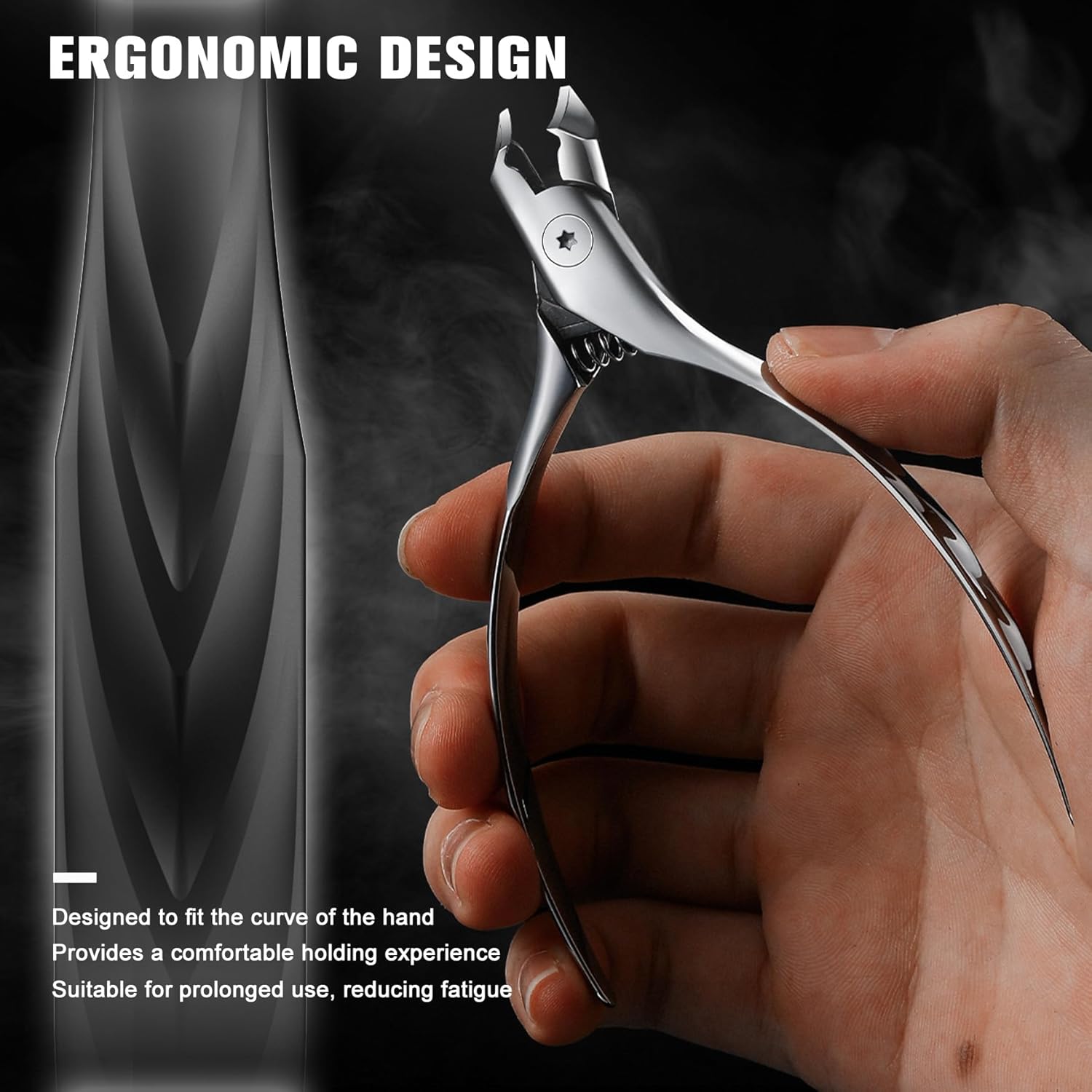 FERYES Stainless Steel Wide Jaw Thick Toenail Clippers with Catcher for Seniors - Image 5