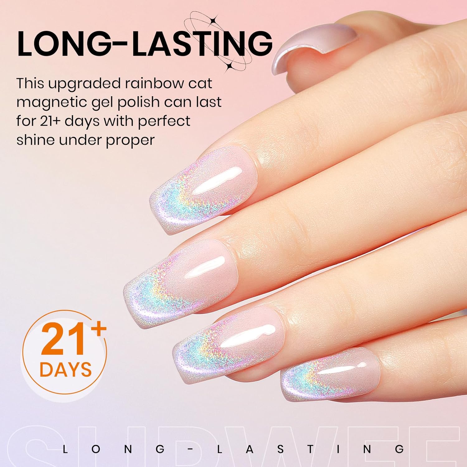 Rainbow Cat Eye Gel Polish 15ml Holographic 9D with Magnetic Stick for DIY Nail Art - Image 5