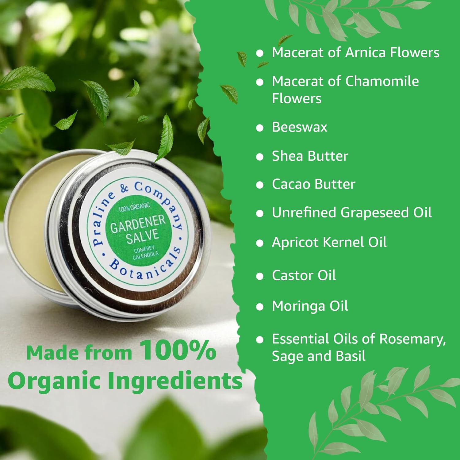 Organic Gardener's Hand Balm 1oz - Hydrating Salve for Dry Cracked Hands with Arnica Chamomile - Image 4