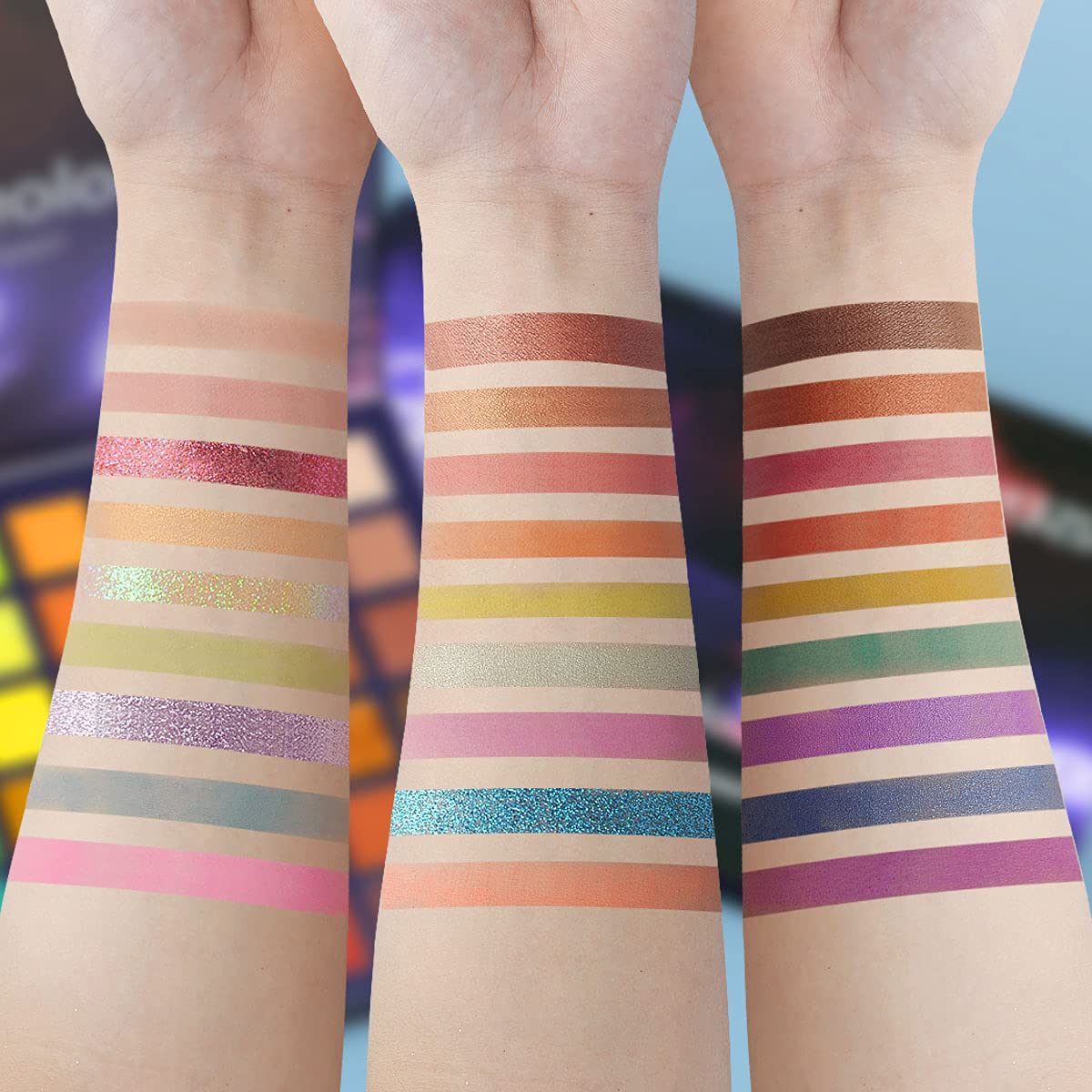 54 Color Neon Green Shimmer Matte Eyeshadow Palette Waterproof Long Lasting Makeup Set - Image 4