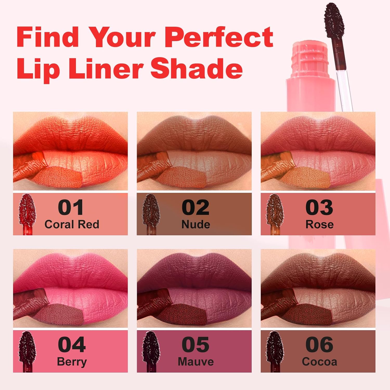 Coral Red Peel-Off Lip Stain Tattoo Liner, Long-Wear Waterproof Matte Finish, 1 Count - Image 4