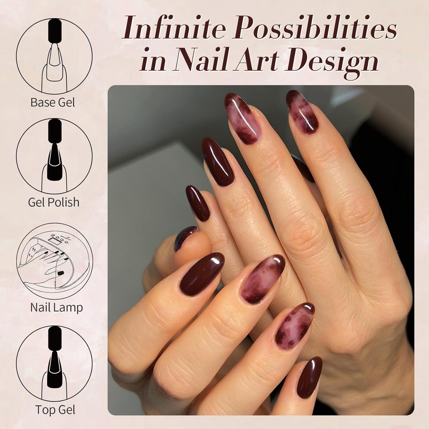 BORN PRETTY 15ML Dark Brown Gel Nail Polish for Fall Winter Mocha Caramel Nail Art - Image 6