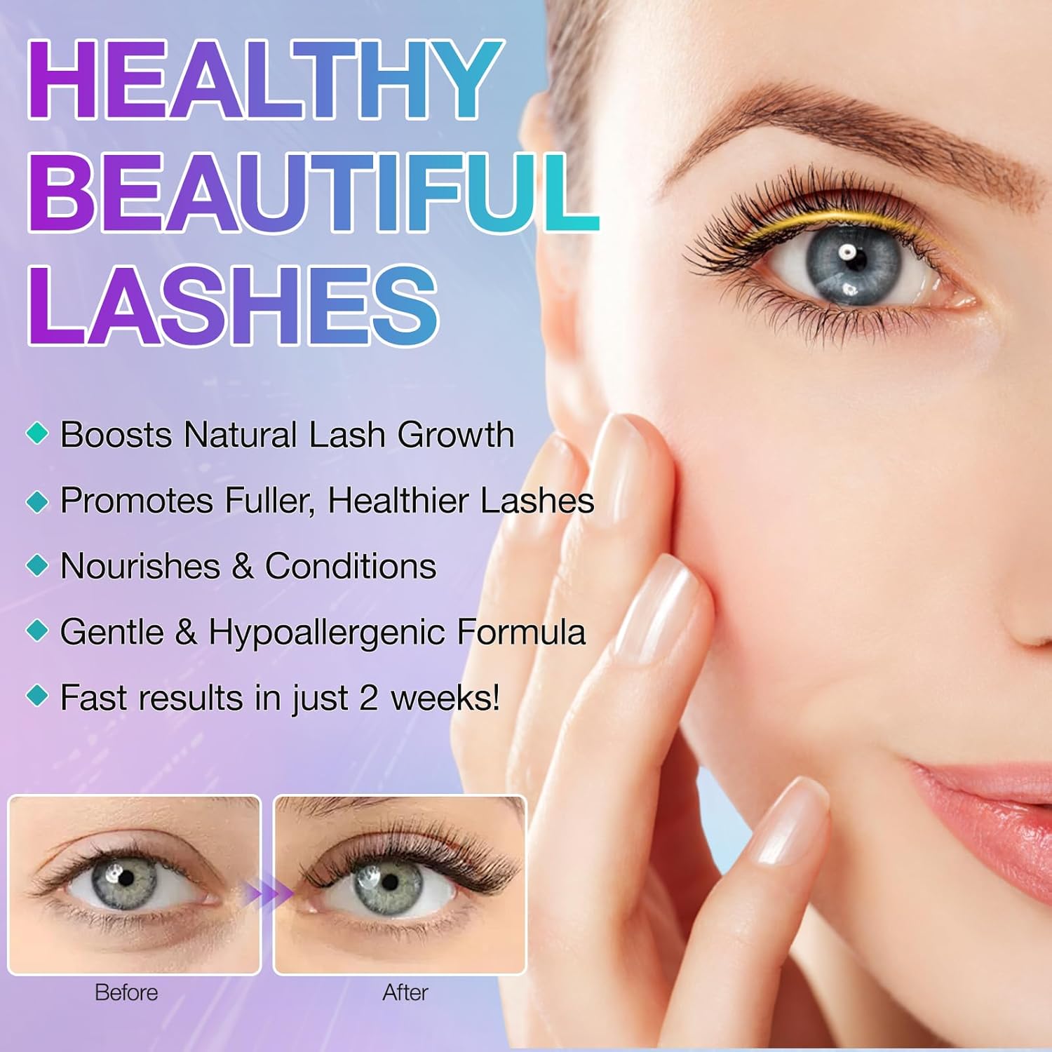 Lash Growth Serum for Thicker Fuller Longer Lashes Sensitive Eyes Gentle Formula - Image 5