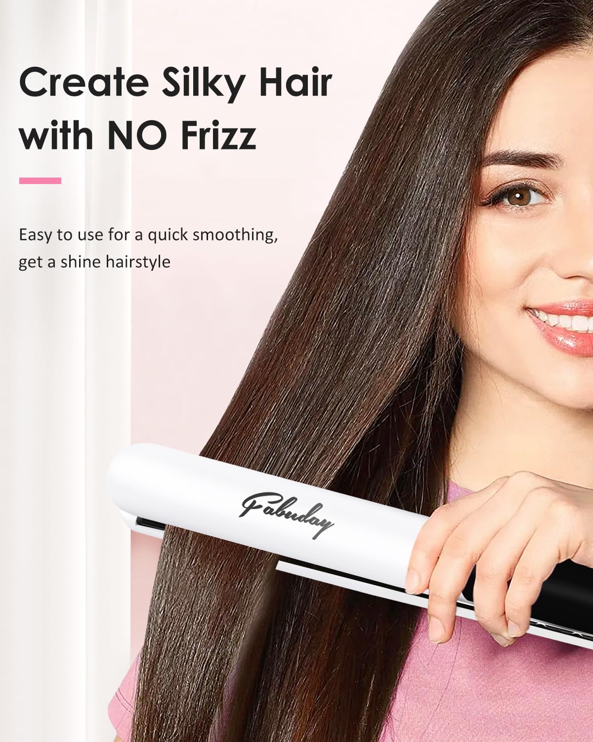 Fabuday 1 Inch Ceramic Hair Straightener for Women, 12 Adjustable Temps, LED Display - Image 3