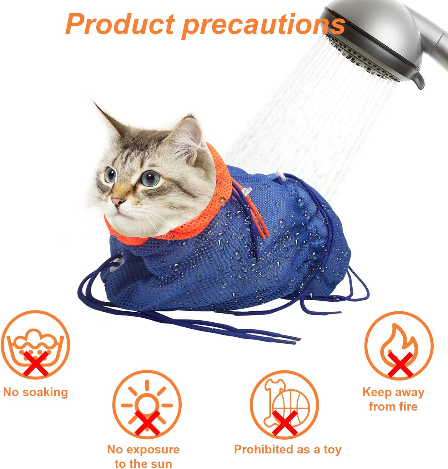Soft Polyester Breathable Mesh Adjustable Cat Grooming Bag for Nail Trimming and Bathing - Image 7