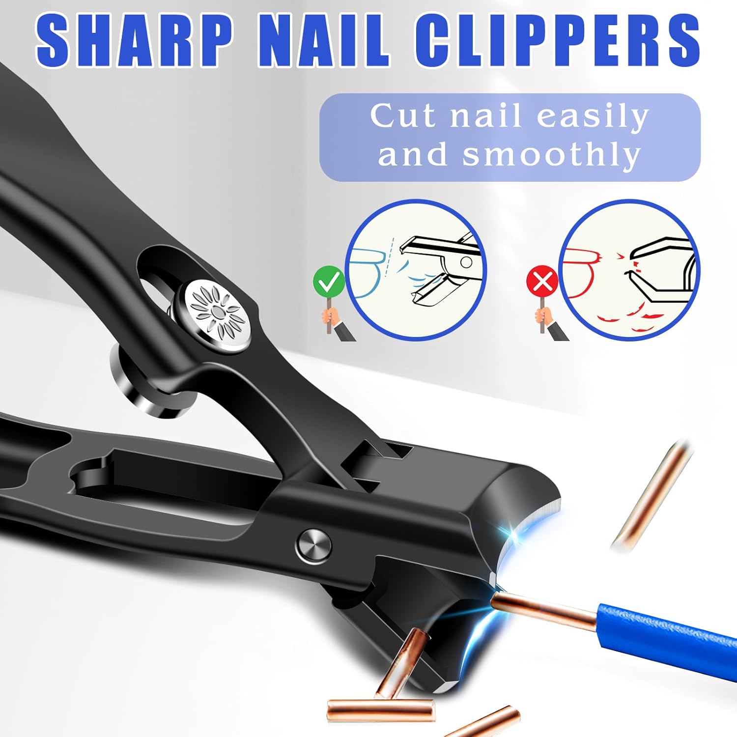 Heavy Duty German Stainless Steel Nail Clippers with Catcher for Thick Nails - Image 5