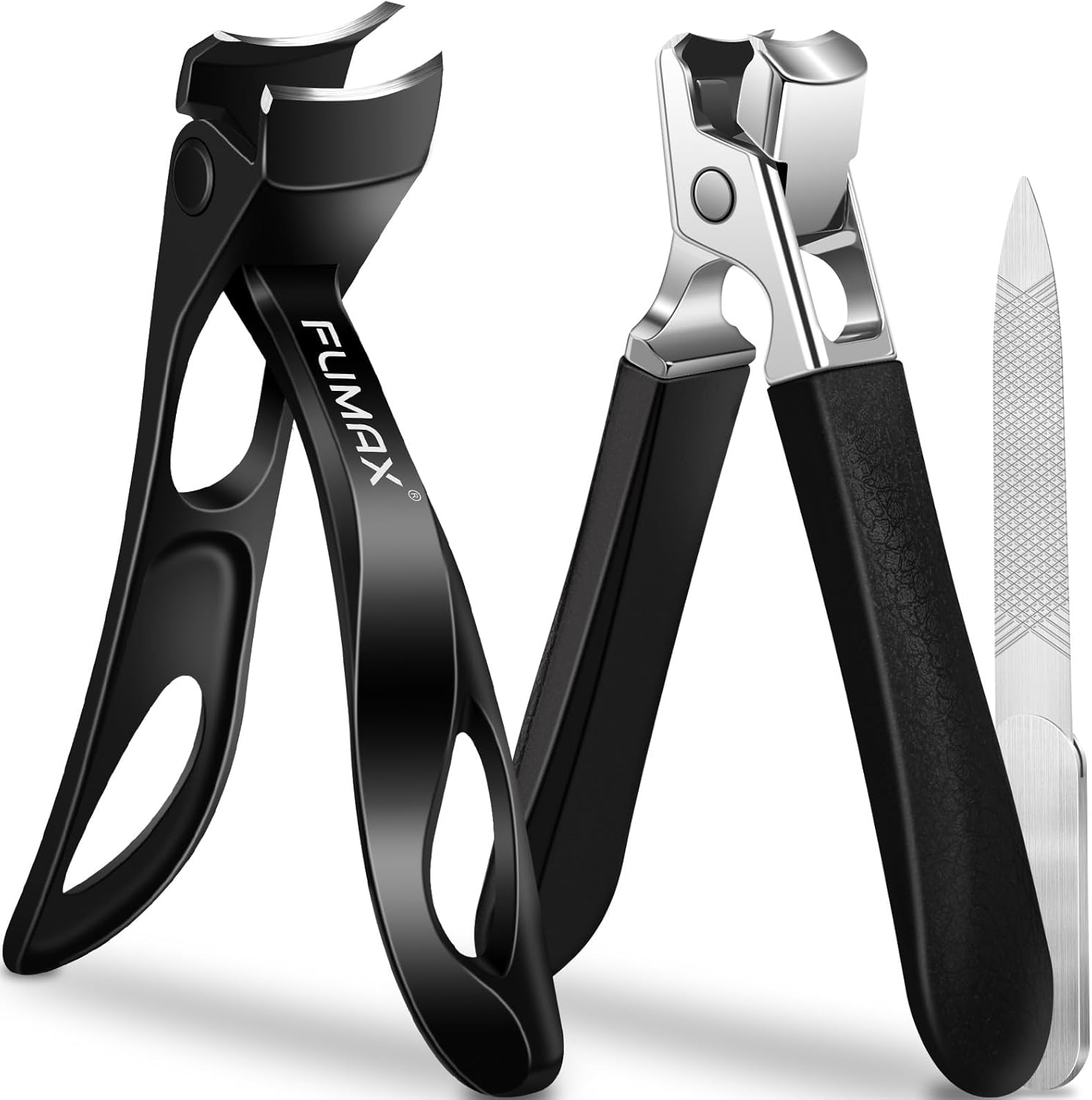 Toenail Clippers for Seniors Thick Toenails - Angled Large Toe Nail Clippers for Men with Catcher, Heavy Duty Sharp Fingernail Clipper for Thick Nails with Wide Opening Novelty Gifts for Men Women