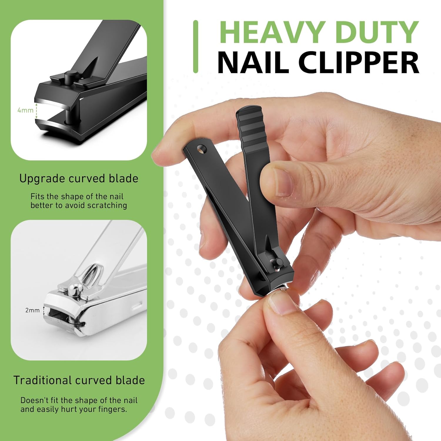 BALUCA Heavy Duty Curved Toenail Clipper Stainless Steel for Thick Nails Seniors Adults - Image 5