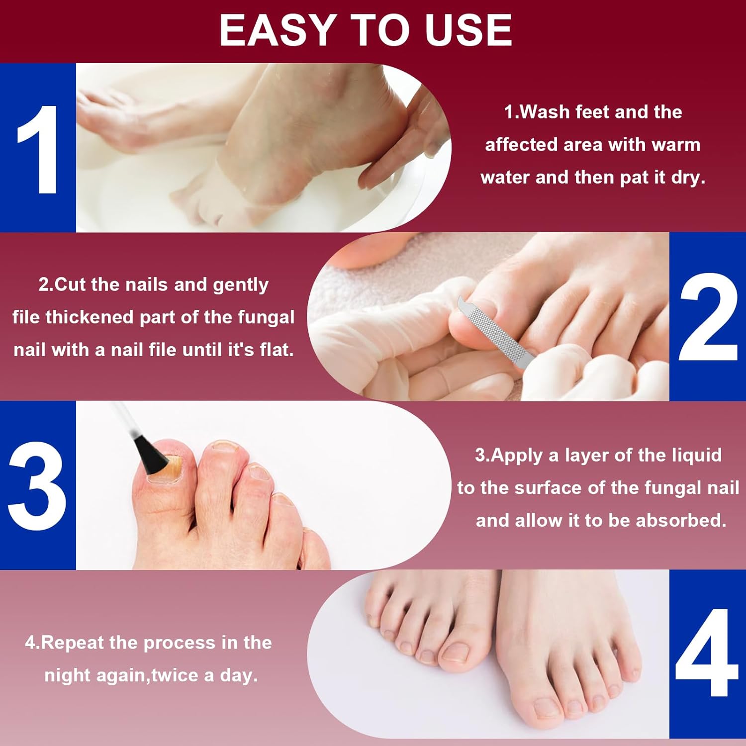 Extra Strength Toenail Repair Liquid for Damaged, Discolored Nails - 2 Pack - Image 3