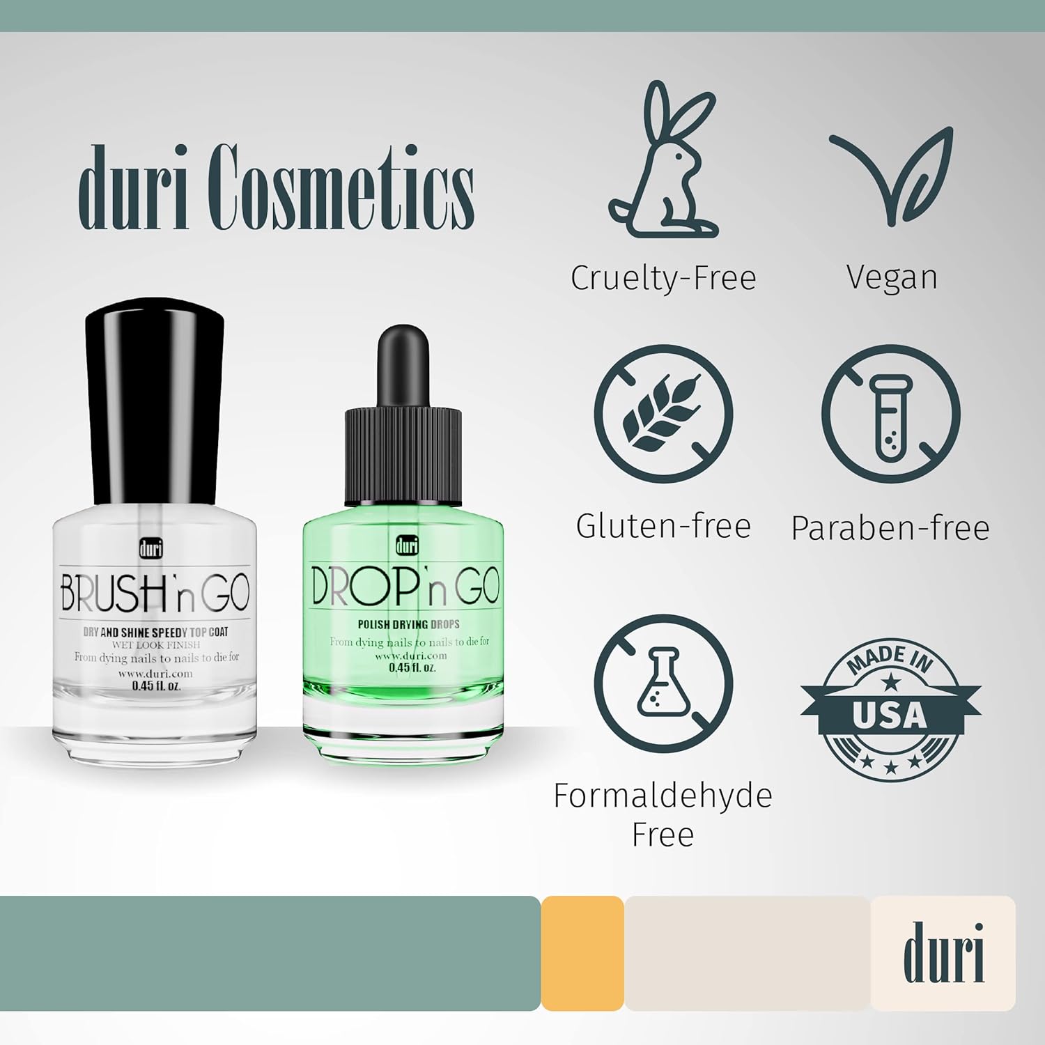 Duri Brush'n Go Dry and Shine Top Coat with Drop'n Go Nail Polish Drying Drops Combo Pack - 2 Piece Set - Image 6