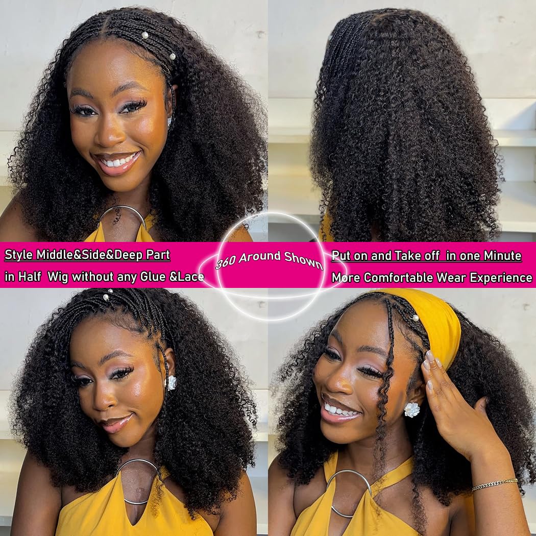 Kinky Curly 20 Inch 200 Density Human Hair Glueless Flip Over Wig for Women - Image 6
