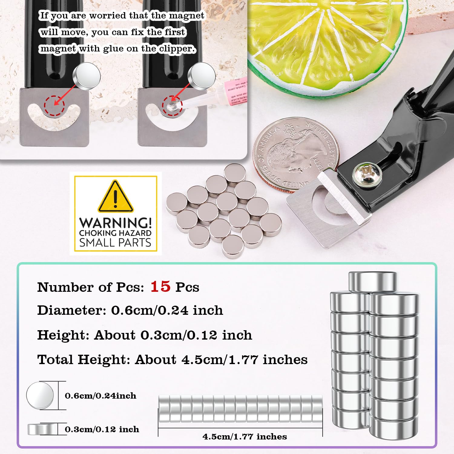 Black Premium Adjustable Nail Clippers with Magnetic Sizers for Acrylic Nails, Stainless Steel Trimmer Tool - Image 2