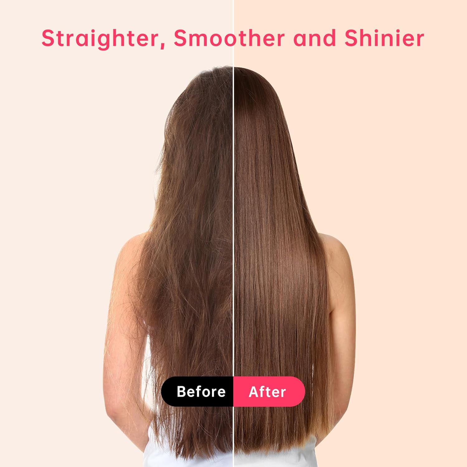 9 Temperature Setting Ceramic Hair Straightener Brush with Anti-Scald Design - Image 6