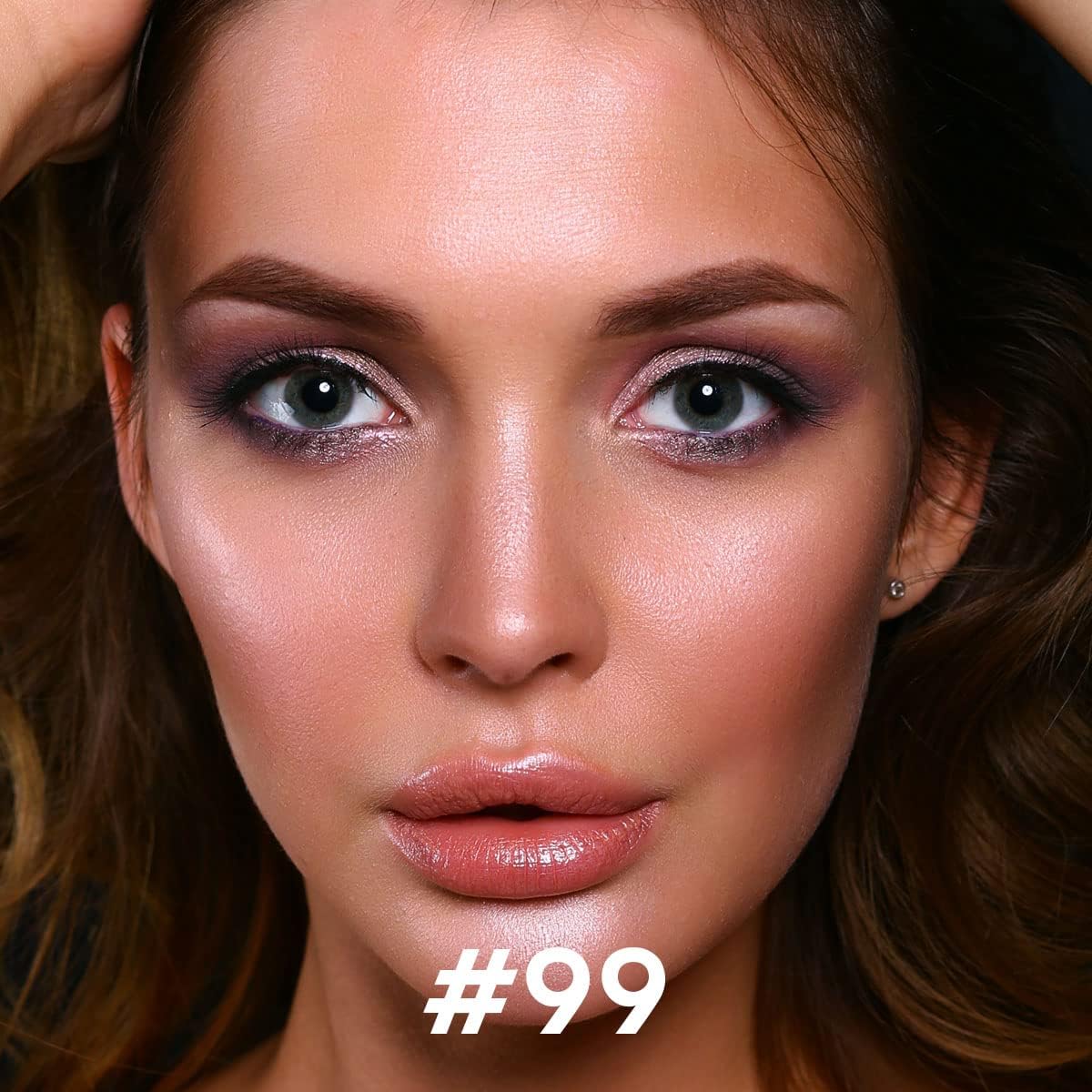 Hypoallergenic Waterproof Shimmer Cream Eyeshadow Stick with Blending Brush, Shade #99 - Image 3
